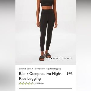 Girlfriend Collective Higheise Compressive Pocket Leggings, Black 
S / 23 3/4"